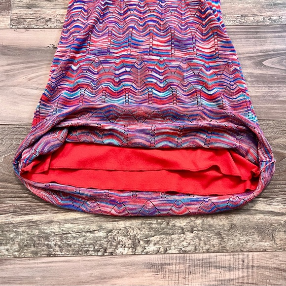 Vtg GUESS NWT Y2K Crochet Halter Dress Large Colorful Metallic Gold Red Blue - Picture 10 of 16
